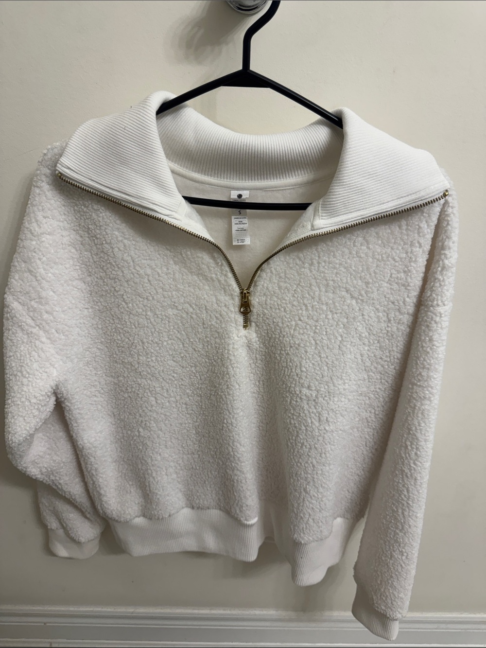 Yogalicious White Sherpa Half-Zip Pullover